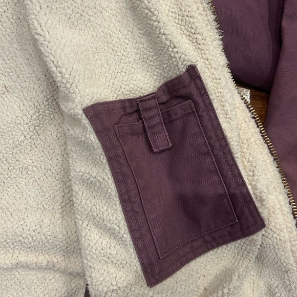 CE Schmidt Workwear Barn Coat Women’s XL Purple Fleece-Lined Hood Canvas - Picture 7 of 8